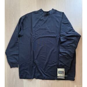 5.11 Tactical Mens Black Longsleeve Performance Stretch Mock Size. XXL Midnight